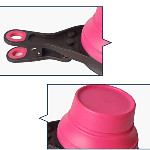 Collapsible Pet Scoop Silicone Measuring Cups Set Sealing Clip 3 in 1 Multi