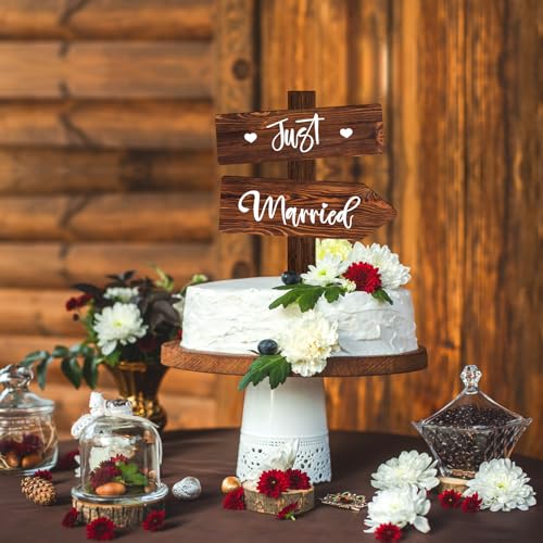 Rustic Cake Topper for Wedding & Engagement in Wood