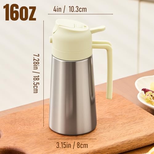 Stainless Steel Oil Dispenser Bottle (Stainless steel-White)