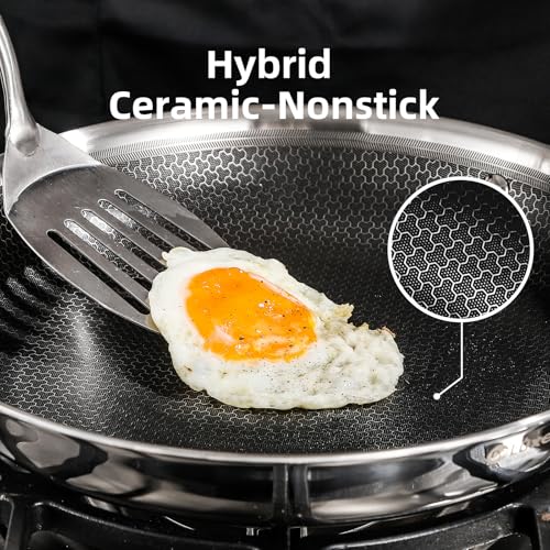 13 Piece Hybrid Ceramic Nonstick Stainless Steel Cookware Set (Black)
