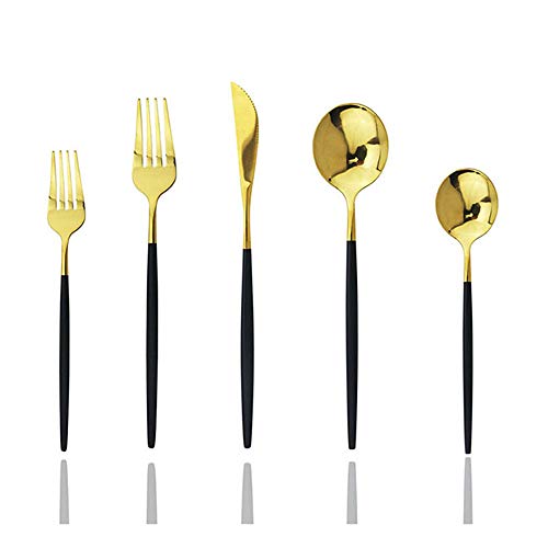 Shiny Black Silverware Set