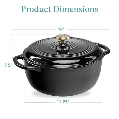 6 Quart Enamel Cast (Black Licorice / 6qt Round)