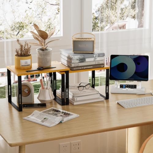 2 Pack Expandable Kitchen Cabinet Organizer Shelves