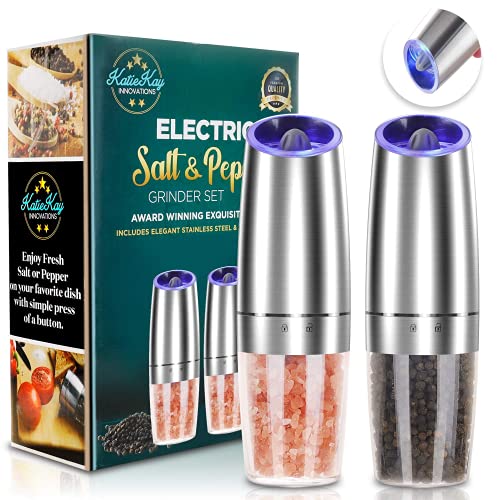 Electric Gravity Salt and Pepper Grinder set of 2