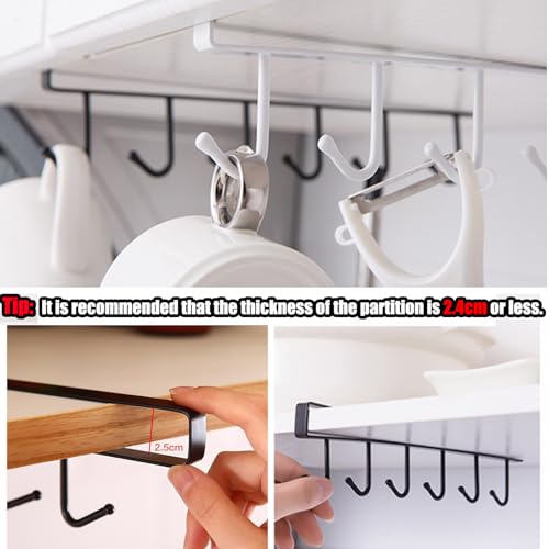 6PCS Mug Hooks Under Cabinet