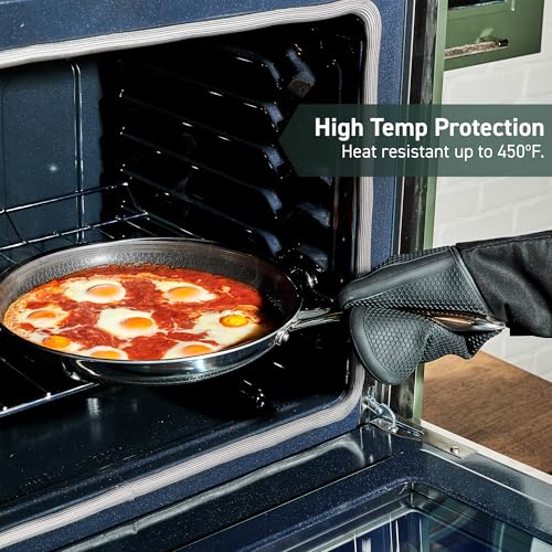 Black Set of 2 Silicone Oven Mitts