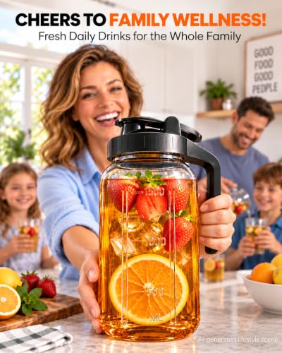 64 oz Mason Jar Pitcher with Lid