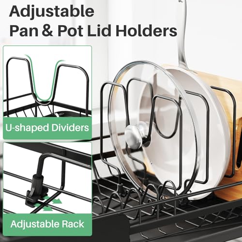 Large Expandable Dish Drying Rack for Kitchen Counter