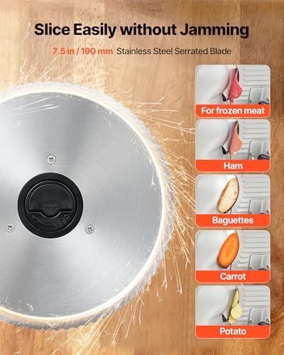 Meat Slicer 6.7" Foldable Electric Cutter with Dual Security Lock