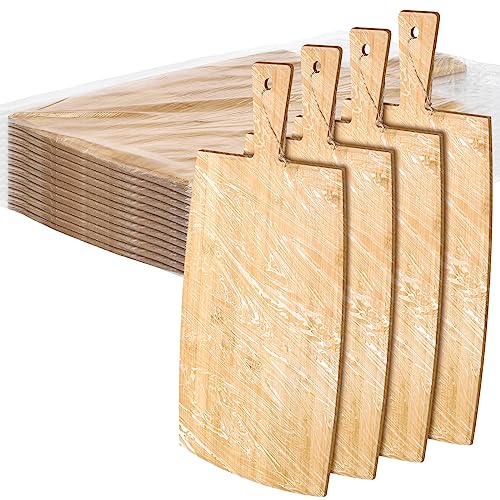 12 Packs Wooden Cutting Board Set with Handles Large Kitchen Serving Plain Chopping Board Bulk Gifts for Mom for Vegetables Meat Pizza Cheese Fruit Bread (17 x 10 Inch)
