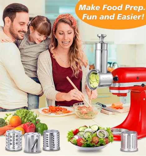 Stainless Steel Slicer Shredder Attachment for KitchenAid Stand Mixers
