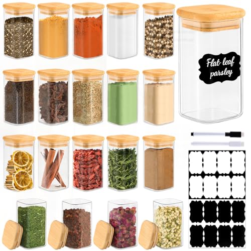 Square Glass Storage Containers with Bamboo Lids