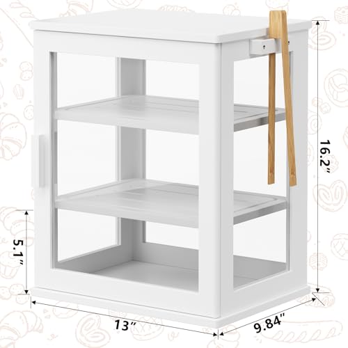 Bread Box for Kitchen Countertop (White / Medium)