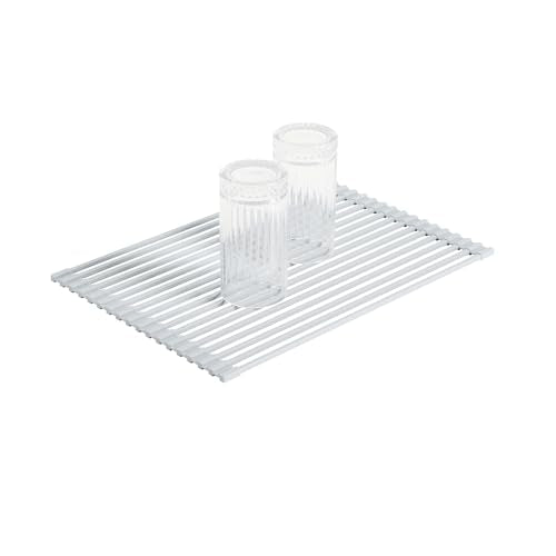 Gray Steel Over Sink Roll Up Drying Rack (Gray / 17" x 13")
