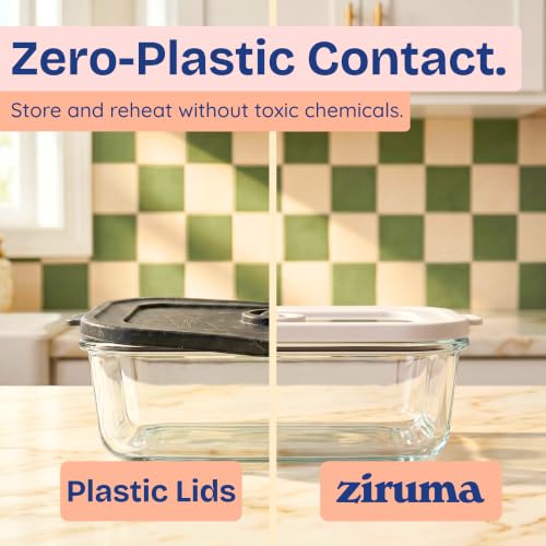 Non Toxic Glass Food Containers with Lids (Gray / Multi Size)