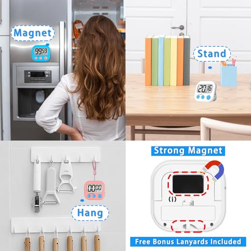 Digital Kitchen Timers (Black White Pink Purple Blue Green)