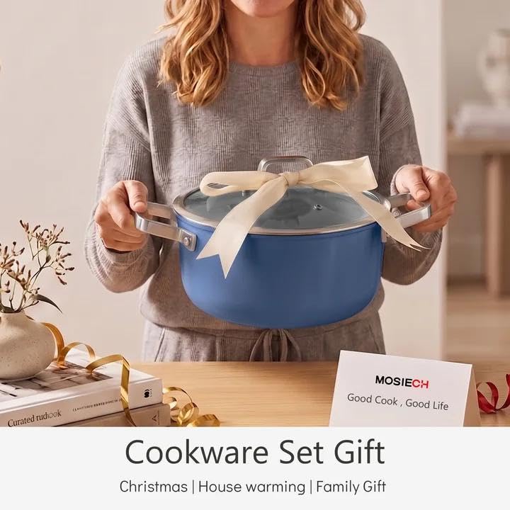Ceramic Nonstick Cookware Set with Lids