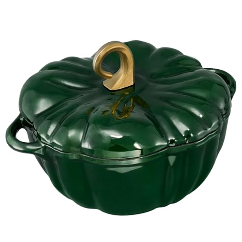Pumpkin Dutch Oven Pot with Lid 3.8 Qt (Green / 3.8 qt)