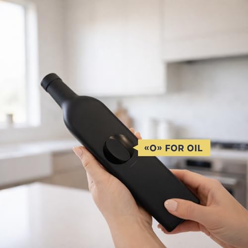 Olive Oil & Vinegar Dispenser Bottle Set with Stainless Steel Spouts & Funnel