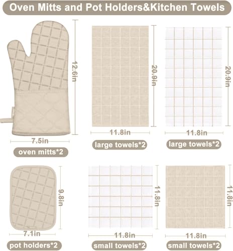 Oven Mitts Pot Holders Sets (Milkshake)