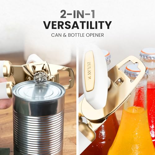 Stainless Steel Can Opener Manual with Bottle Opener