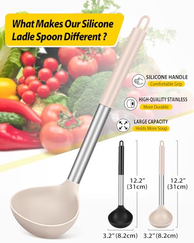 Silicone Soup Ladle Spoon Kitchen Utensils