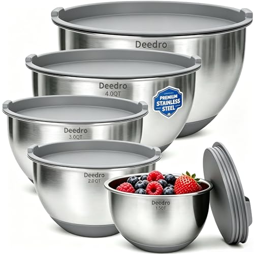 Mixing Bowls with Airtight Lids (Gray)