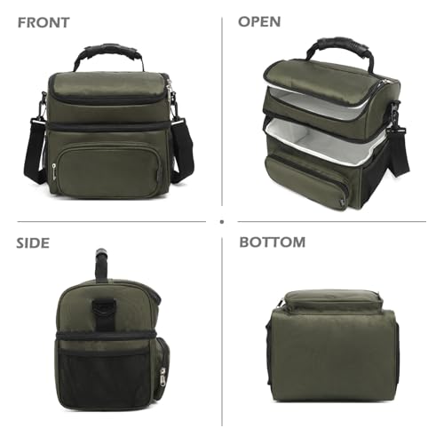 Double Layer Cooler Insulated Lunch Bag Adult Lunch Box Large Tote Bag for Men