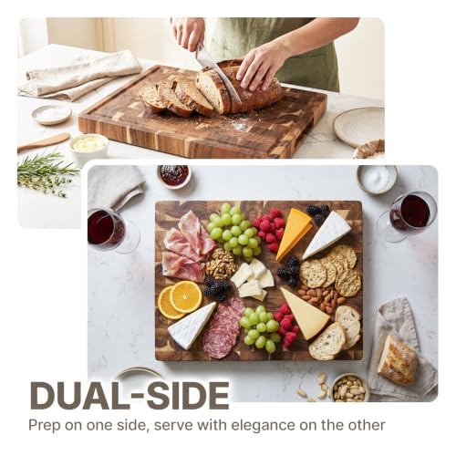 Acacia Wood End Grain Cutting Board (17"L x 13"W)