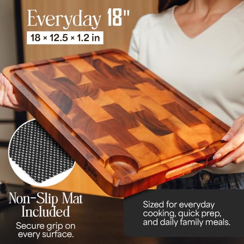 End Grain Wood Cutting Board (18"L x 12.5"W)