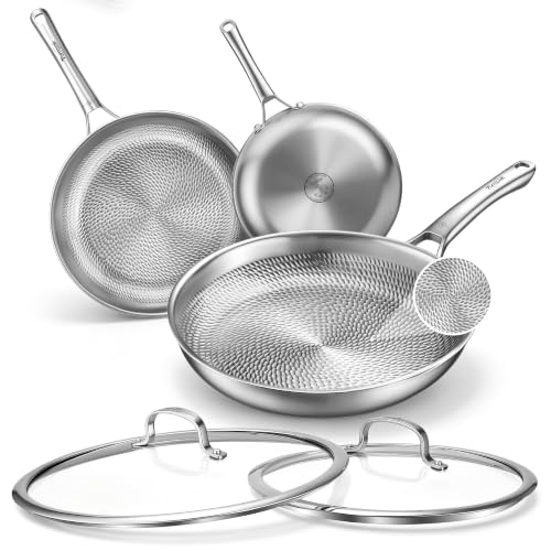 Titanium Pans for Cooking (Titanium / 8+10+12-Inch)
