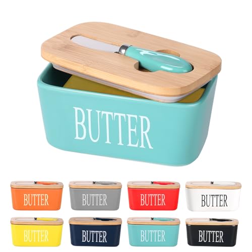 Large Butter Container Keeper Storage with Stainless Steel Butter Knife Spreader