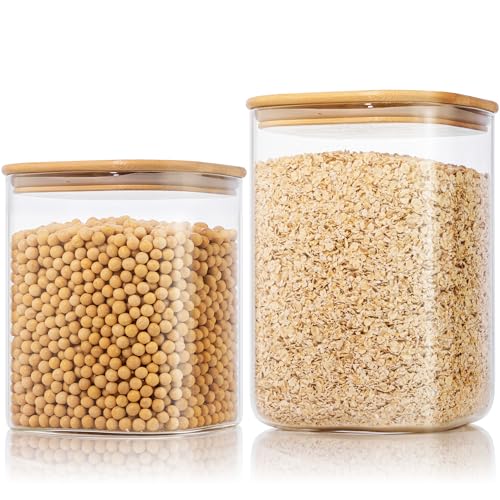 Large Glass Storage Containers with Lids for Pantry Storage