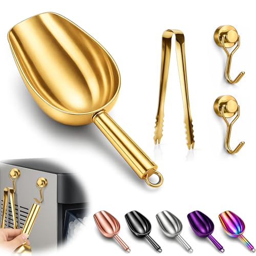 Stainless Steel Ice Scoop for Freezer with Magnetic Hook
