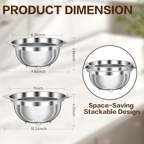 Stainless Steel Colander Set for Kitchen