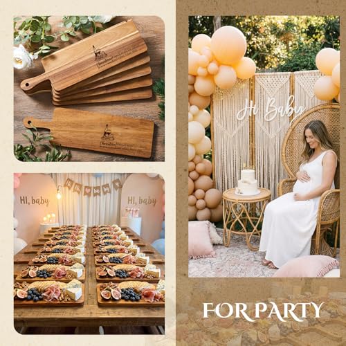 6 Pcs Cutting Boards with Handle (16.1"L x 4.7"W / Acacia)