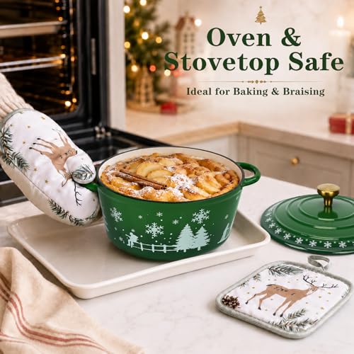 5QT Enameled Cast Iron Dutch Oven with Lid