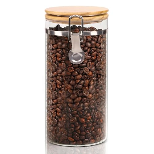 Glass Storage Jars Set Elegant Containers with Airtight Bamboo Lids