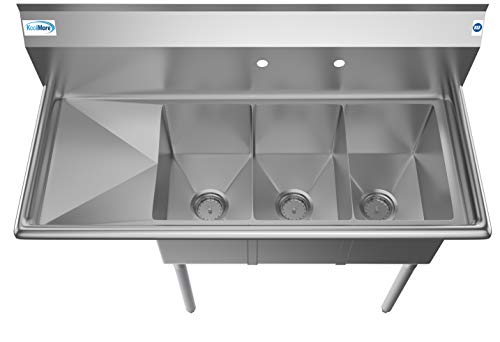 3 Compartment Stainless Steel NSF Commercial Kitchen Sink