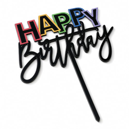 Acrylic Happy Birthday Cake Topper