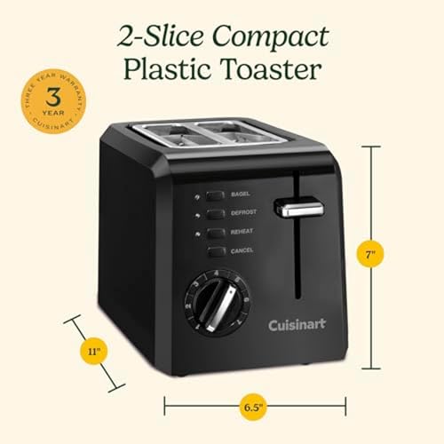 CPT-122 2-Slice Compact Plastic Toaster