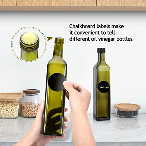 2 PACK 17 oz Glass Olive Oil Dispenser Bottle Set (17 Oz ( Pack of 2))
