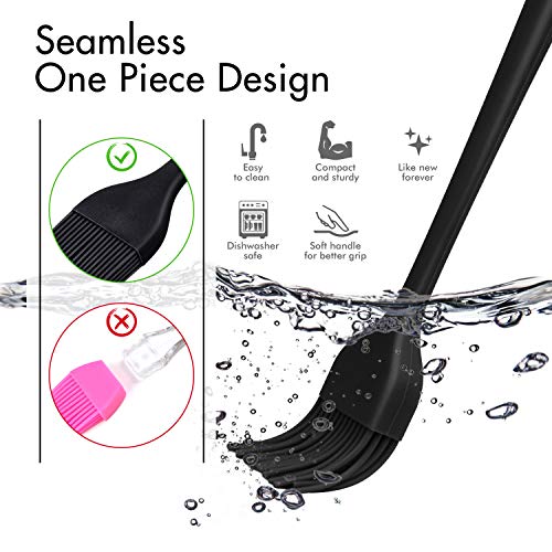 5 pieces Set Basting Brushes Silicone Heat Resistant Pastry Brushes Spread Oil Butter Sauce Marinades for BBQ Grill Barbecue Baking Kitchen Cooking BPA Free Dishwasher Safe