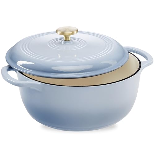 6 Quart Enamel Cast (Cornflower Blue / 6qt Round)