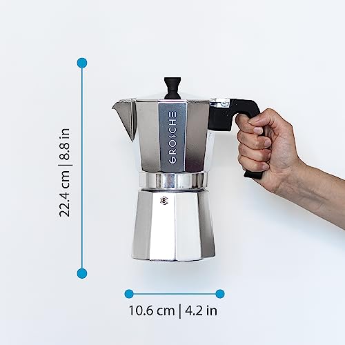 Milano Stovetop Espresso Maker Moka Pot 9espresso Cup 15.2oz Silver (9 espresso cups / Silver)