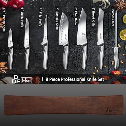 Knife Set with Magnetic Knife Strip 8 Piece (8PCS Kitchen Knives)