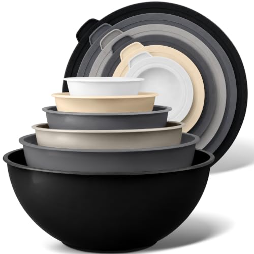 Piece Plastic Mixing Bowls with Lids Set