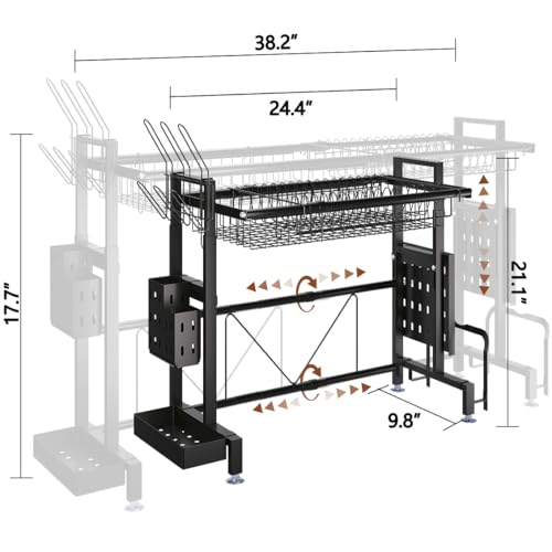 Over the Sink Dish Drying Drainer Rack (Black / 1-Tier Low Profile — Black)