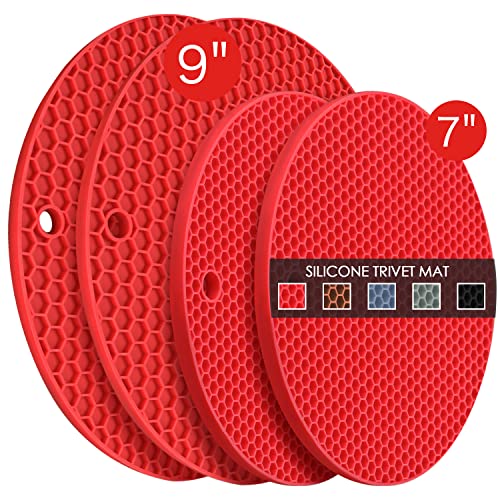 Silicone Trivet Mats Microwave Mat Pot Holders for Hot Pan and Pot Pads. Heat Resistant Counter Mats for Tables