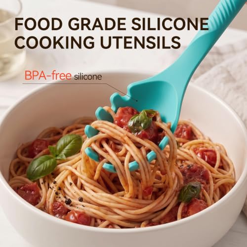 Silicone Cooking Utensils Set (Teal)